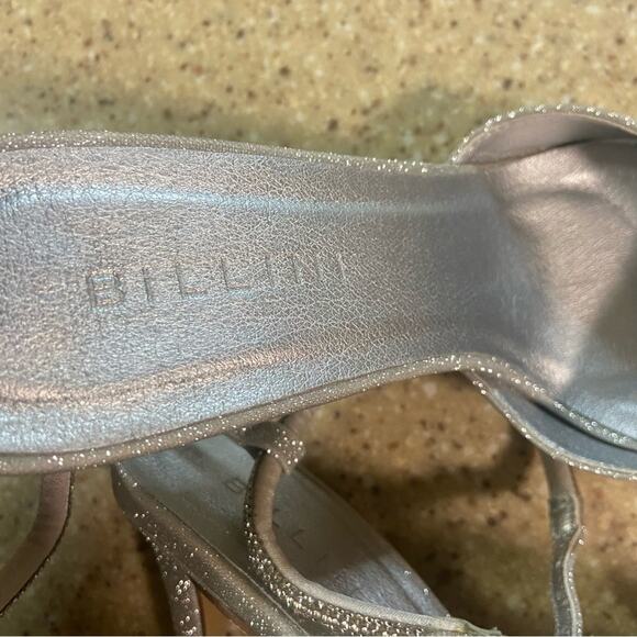 Billini Esara Silver Glitter Rhinestone Ankle Strap Pumps - Picture 4 of 10